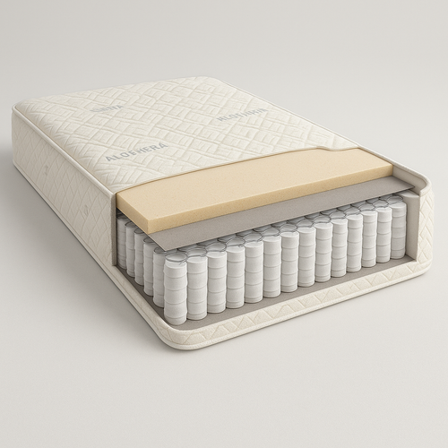 Saltea Pocket Memory Plus, arcuri individuale 24 cm + 4 cm spuma memory, 28 cm