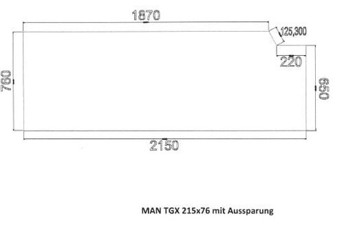 Saltea pentru camion MAN TGX with corner 215x76