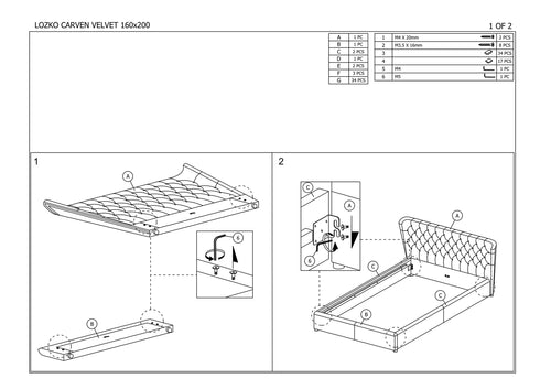 Pat Carven Velvet 160x200 Gri Tapițerie Bluvel 14