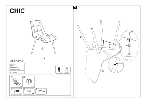 Set 4 scaune CHICVCC Negru 19