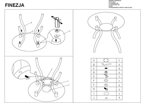 Masă Finezja 90x77 Transparent/Crom