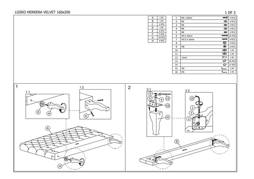 Pat Herrera Velvet 160x200 Roz Antichizat/Wenge Tapițerie Bluvel 52