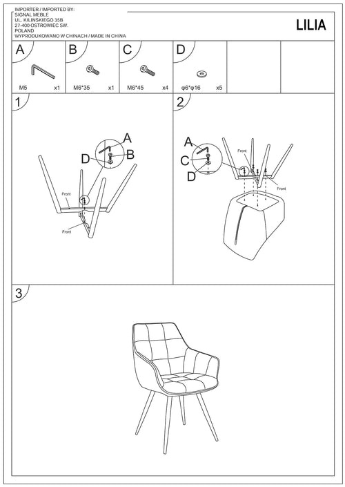 Scaun Liliavcsz 90/45/59/51 Gri/Negru Mat