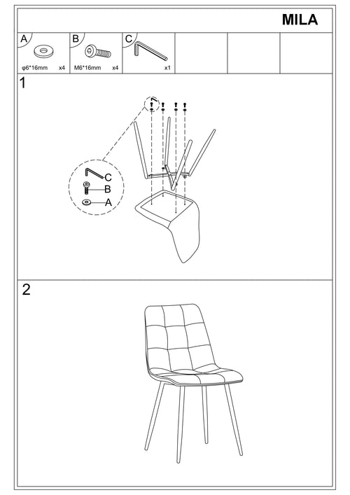 Set 4 scaune Milavcbe Bej