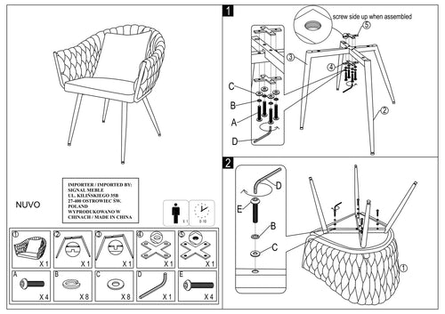 Set 2 scaune NUVOVCSZ Gri Catifea