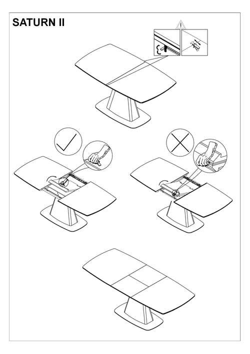 Masă Saturn 160(210)x90 Alb Mat Marmură/Alb Mat
