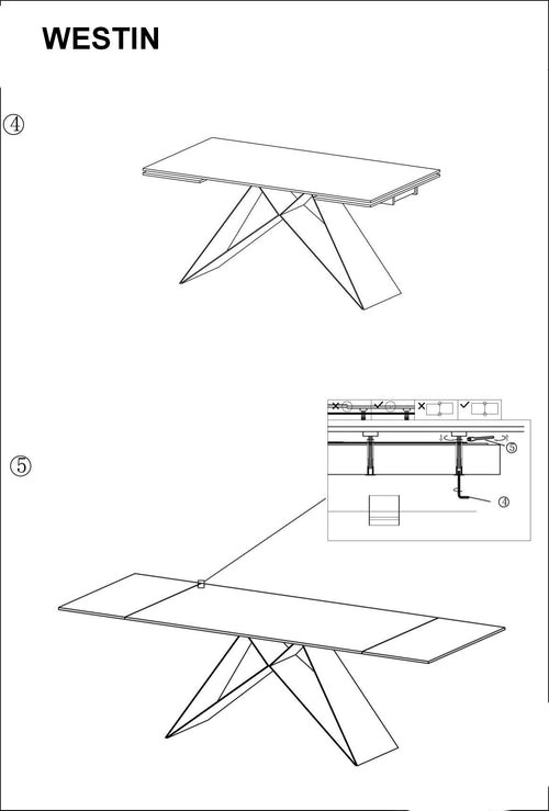 Masă Westin 160-240x90 Negru Mat