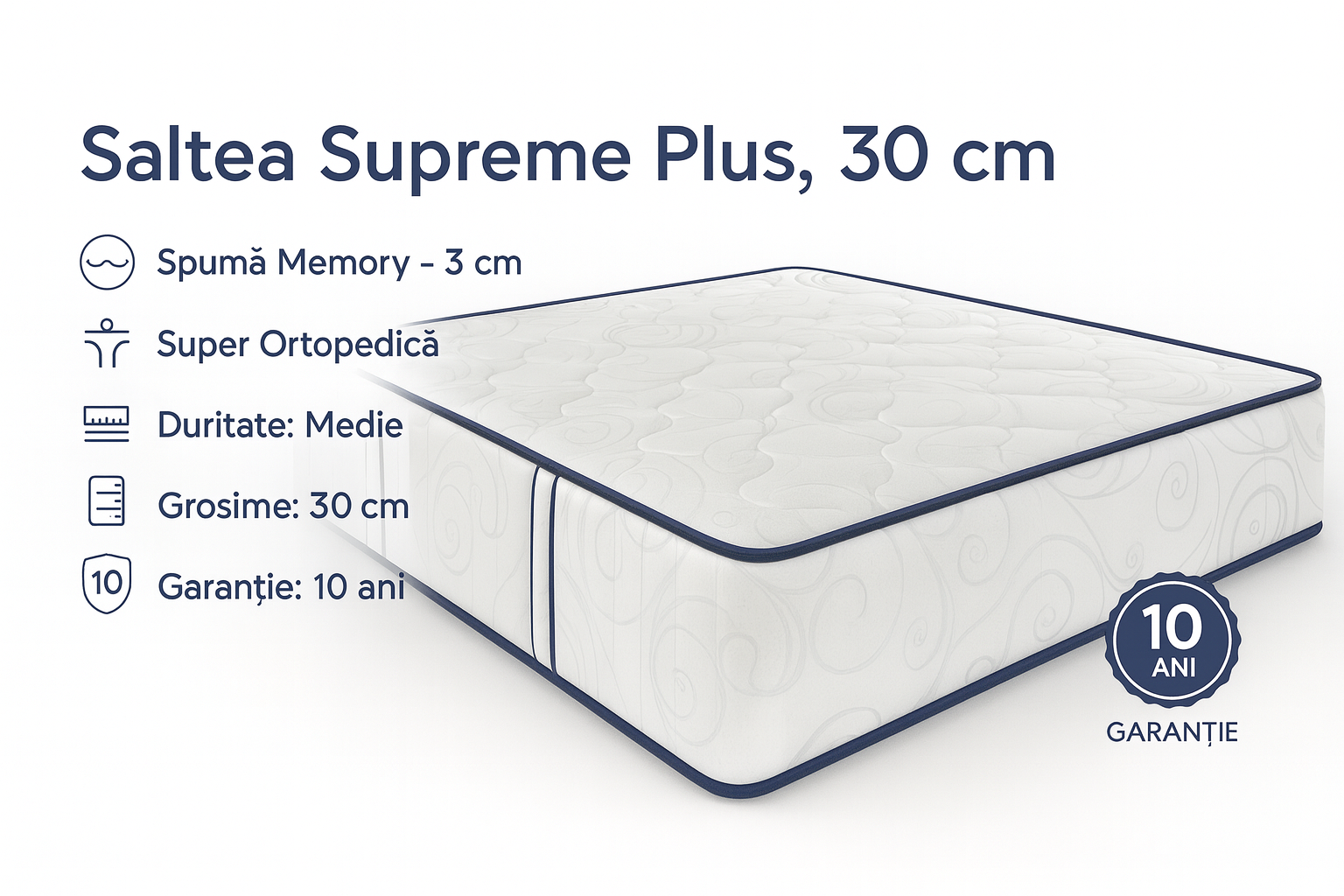 Saltea SuperOrtopedica Supreme Memory, 30 cm - features