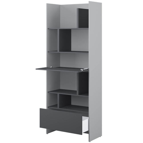 Biblioteca din pal, cu 1 sertar si 1 usa BC22 Gri Mat / Grafit, l84xA40xH218 cm (1)