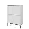 Lenart Cabinet din MDF si metal, cu 4 usi si LED inclus, Trend TR-03 V2 Alb / Negru, l98xA40xH140 cm