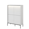 Lenart Cabinet din MDF si metal, cu 4 usi si LED inclus, Trend TR-03 V2 Alb / Negru, l98xA40xH140 cm