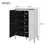 Lenart Cabinet din MDF si metal, cu 4 usi si LED inclus, Trend TR-03 V2 Alb / Negru, l98xA40xH140 cm