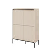 Lenart Cabinet din MDF si metal, cu 4 usi si LED inclus, Trend TR-03 V2 Bej / Negru, l98xA40xH140 cm
