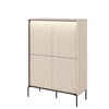 Lenart Cabinet din MDF si metal, cu 4 usi si LED inclus, Trend TR-03 V2 Bej / Negru, l98xA40xH140 cm