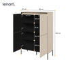 Lenart Cabinet din MDF si metal, cu 4 usi si LED inclus, Trend TR-03 V2 Bej / Negru, l98xA40xH140 cm