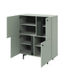 Lenart Cabinet din pal cu 4 usi, Colours CS 01 Sage Mat / Negru, l105xA41xH127 cm