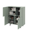 Lenart Cabinet din pal cu 4 usi, Colours CS 01 Sage Mat / Negru, l105xA41xH127 cm