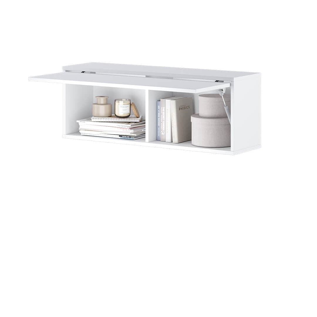 Lenart Cabinet suspendat din pal, cu 1 usa, BC29 Alb / Alb Lucios, l92xA25xH33 cm