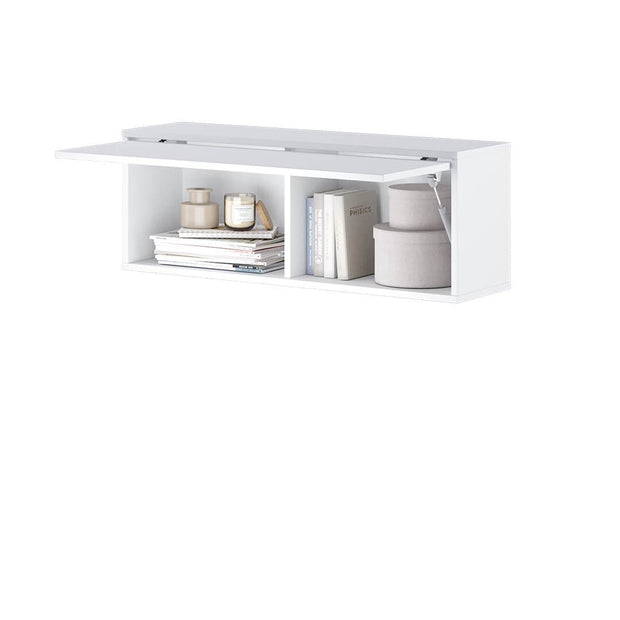 Lenart Cabinet suspendat din pal, cu 1 usa, BC29 Alb / Alb Lucios, l92xA25xH33 cm
