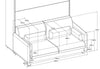 Lenart Canapea Fixa BC18 Gri Deschis, 2 Locuri, pentru Pat rabatabil pe perete 200 x 140 cm Bed Concept Vertical Alb Mat, l164xA93xH74 cm