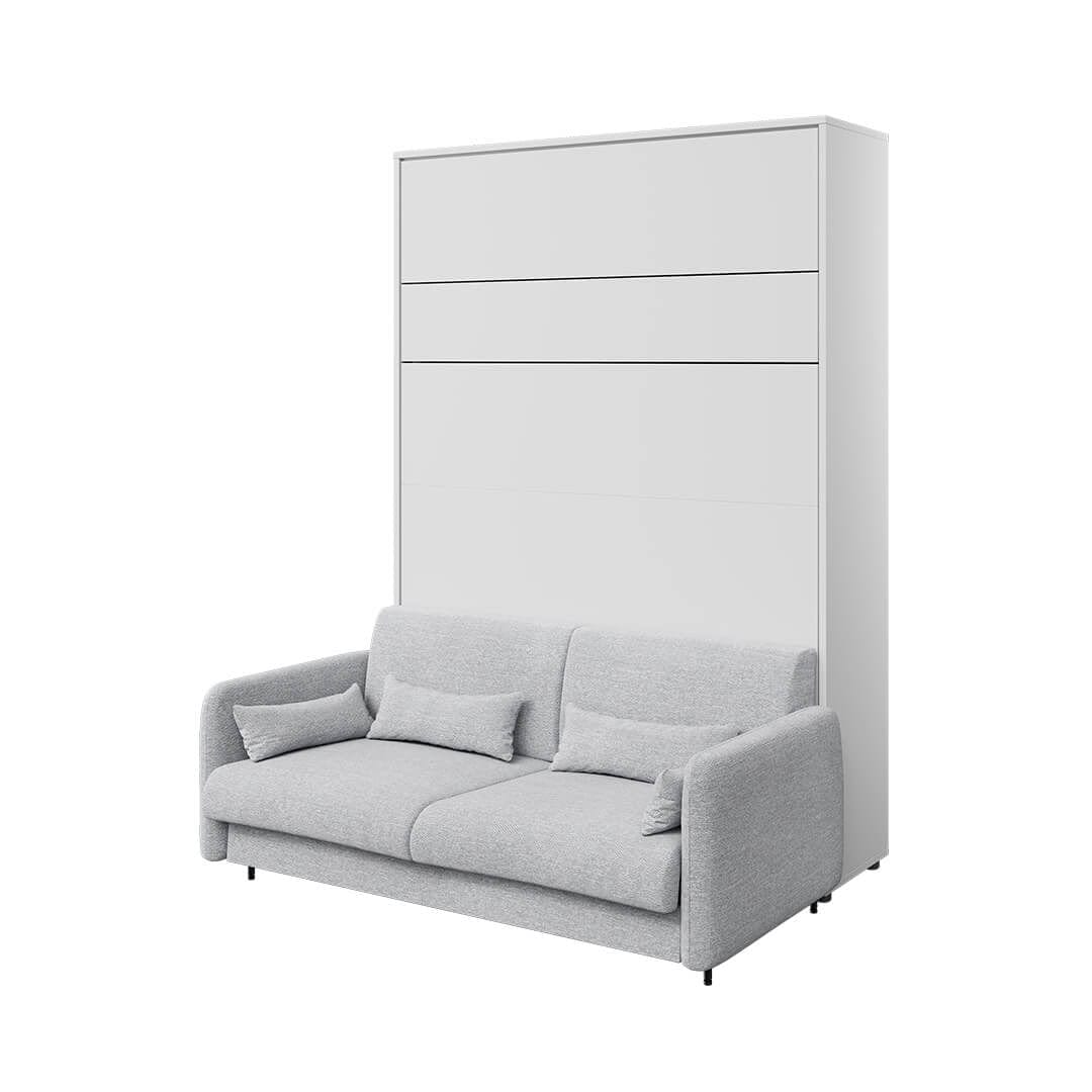Lenart Canapea Fixa BC19 Gri Deschis, 3 Locuri, pentru Pat rabatabil pe perete 200 x 160 cm Bed Concept Vertical Alb Mat, l184xA93xH74 cm