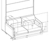 Lenart Canapea Fixa BC19 Gri Deschis, 3 Locuri, pentru Pat rabatabil pe perete 200 x 160 cm Bed Concept Vertical Alb Mat, l184xA93xH74 cm