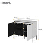 Lenart Comoda din MDF si metal, cu 2 usi si LED inclus, Trend TR-02 V2 Alb / Negru, l98xA40xH83 cm