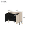 Lenart Comoda din MDF si metal, cu 2 usi si LED inclus, Trend TR-02 V2 Bej / Negru, l98xA40xH83 cm