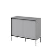 Lenart Comoda din MDF si metal, cu 2 usi si LED inclus, Trend TR-02 V2 Gri / Negru, l98xA40xH83 cm