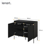 Lenart Comoda din MDF si metal, cu 2 usi si LED inclus,Trend TR-02 V2 Negru, l98xA40xH83 cm