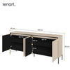 Lenart Comoda din MDF si metal, cu 4 usi si LED inclus, Trend TR-04 V2 Bej / Negru, l193xA40xH83 cm