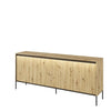 Lenart Comoda din MDF si metal, cu 4 usi si LED inclus, Trend TR-04 V2 Stejar Artisan / Negru, l193xA40xH83 cm