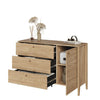 Lenart Comoda din pal, cu 3 sertare si 1 usa, Cozy CZ-04 Stejar, l136xA40xH91 cm