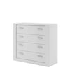 Comoda din pal cu 4 sertare Arti 10 Alb Mat, l100xA42xH90 cm