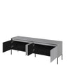 Lenart Comoda TV din MDF, pal si metal, cu 4 usi si LED inclus, Trend TR-05 Gri / Negru, l167xA40xH56 cm