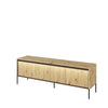 Lenart Comoda TV din MDF, pal si metal, cu 4 usi si LED inclus, Trend TR-05 Stejar Artisan / Negru, l167xA40xH56 cm