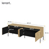 Lenart Comoda TV din MDF, pal si metal, cu 4 usi si LED inclus, Trend TR-05 Stejar Artisan / Negru, l167xA40xH56 cm