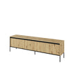 Lenart Comoda TV din MDF, pal si metal, cu 4 usi si LED inclus, Trend TR-06 Stejar Artisan / Negru, l193xA40xH56 cm