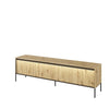 Lenart Comoda TV din MDF, pal si metal, cu 4 usi si LED inclus, Trend TR-06 Stejar Artisan / Negru, l193xA40xH56 cm