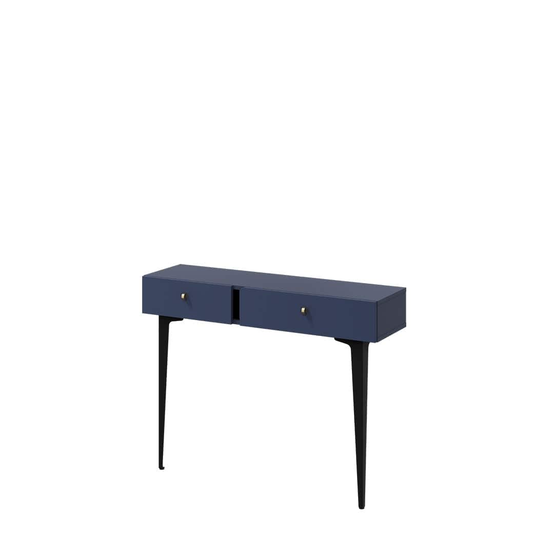 Consola din pal cu 2 sertare, Colours CS 07 Bleumarin Mat / Negru, l105xA30xH80 cm (1)