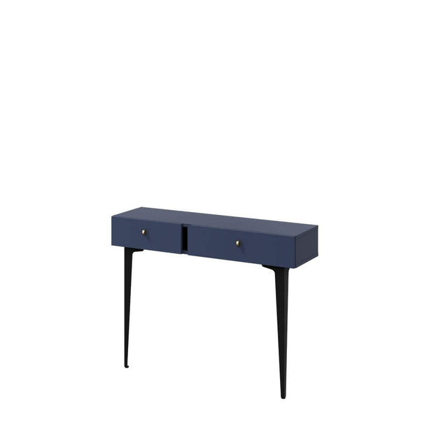 Consola din pal cu 2 sertare, Colours CS 07 Bleumarin Mat / Negru, l105xA30xH80 cm (1)