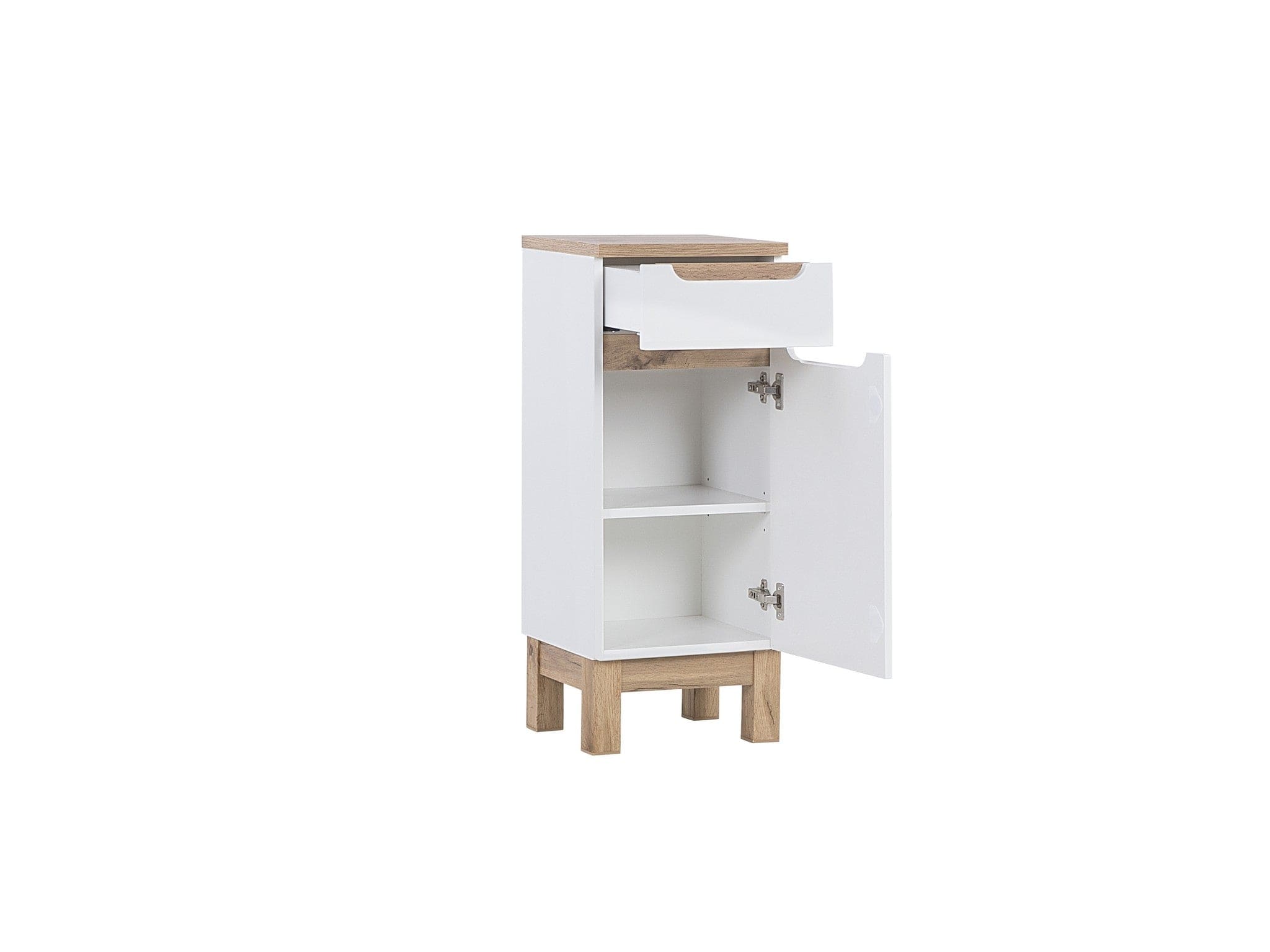 Comad Dulap baie cu 1 usa si 1 sertar, Bali White, l35xA33xH86 cm