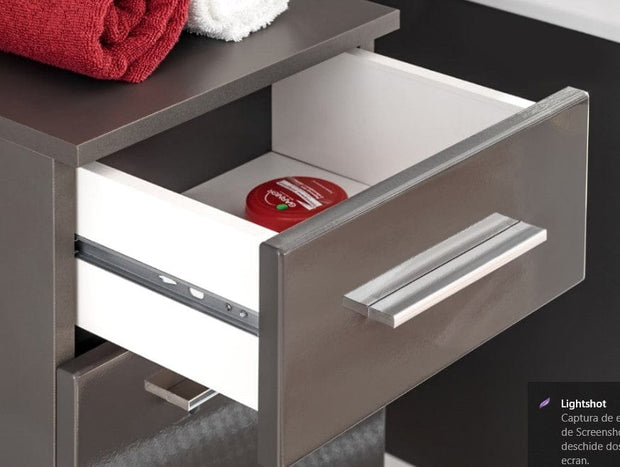 Dulap baie cu 1 usa si 1 sertar, Twist Grey, l30xA30xH62 cm (1)