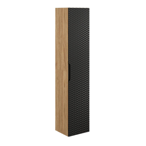 Dulap baie inalt cu 1 usa, Ocean Negru / Stejar, l35xA33xH170 cm