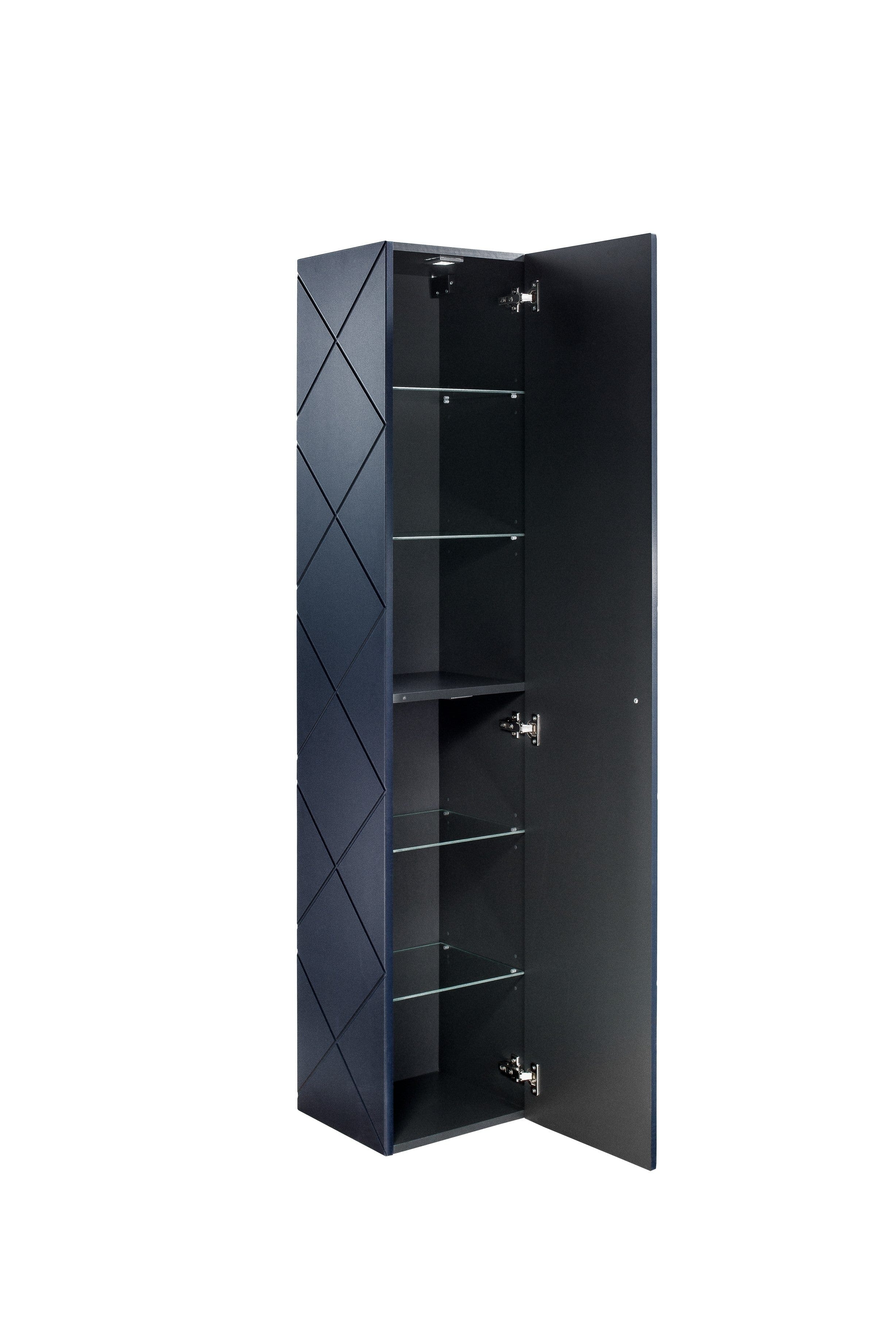 Comad Dulap baie inalt suspendat, din pal si MDF, cu 1 usa, Elegance Bleumarin, l35xA33xH170 cm