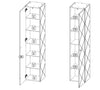 Comad Dulap baie inalt suspendat, din pal si MDF, cu 1 usa, Elegance Bleumarin, l35xA33xH170 cm