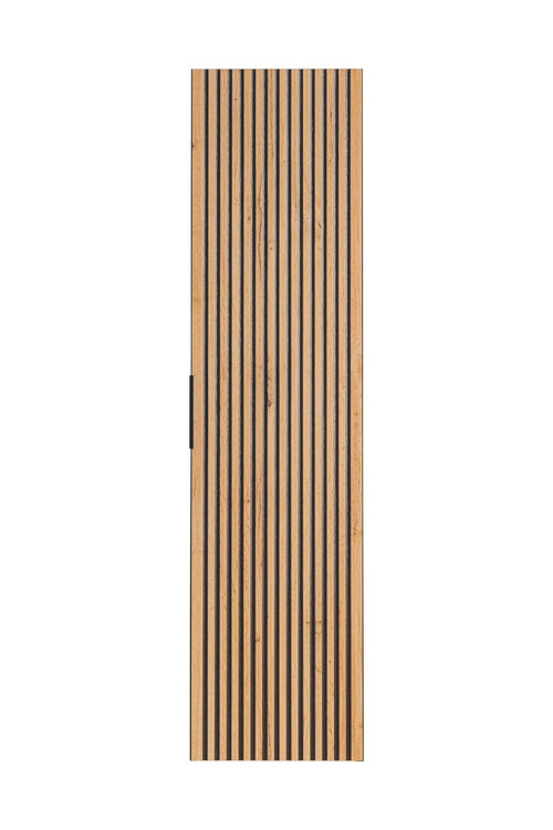 Comad Dulap baie inalt suspendat, din pal si MDF, cu 1 usa, Xilo Stejar Wotan / Negru, l35xA25xH140 cm