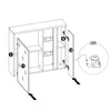 Dulap baie suspendat cu 2 usi si oglinda, Bahama White, l80xA20xH70 cm (4)