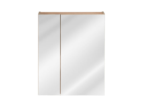 Dulap baie suspendat cu 2 usi si oglinda, Capri Oak, l60xA16xH75 cm (1)