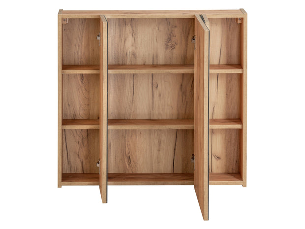 Comad Dulap baie suspendat cu 3 usi si oglinda, Capri Oak, l80xA16xH75 cm